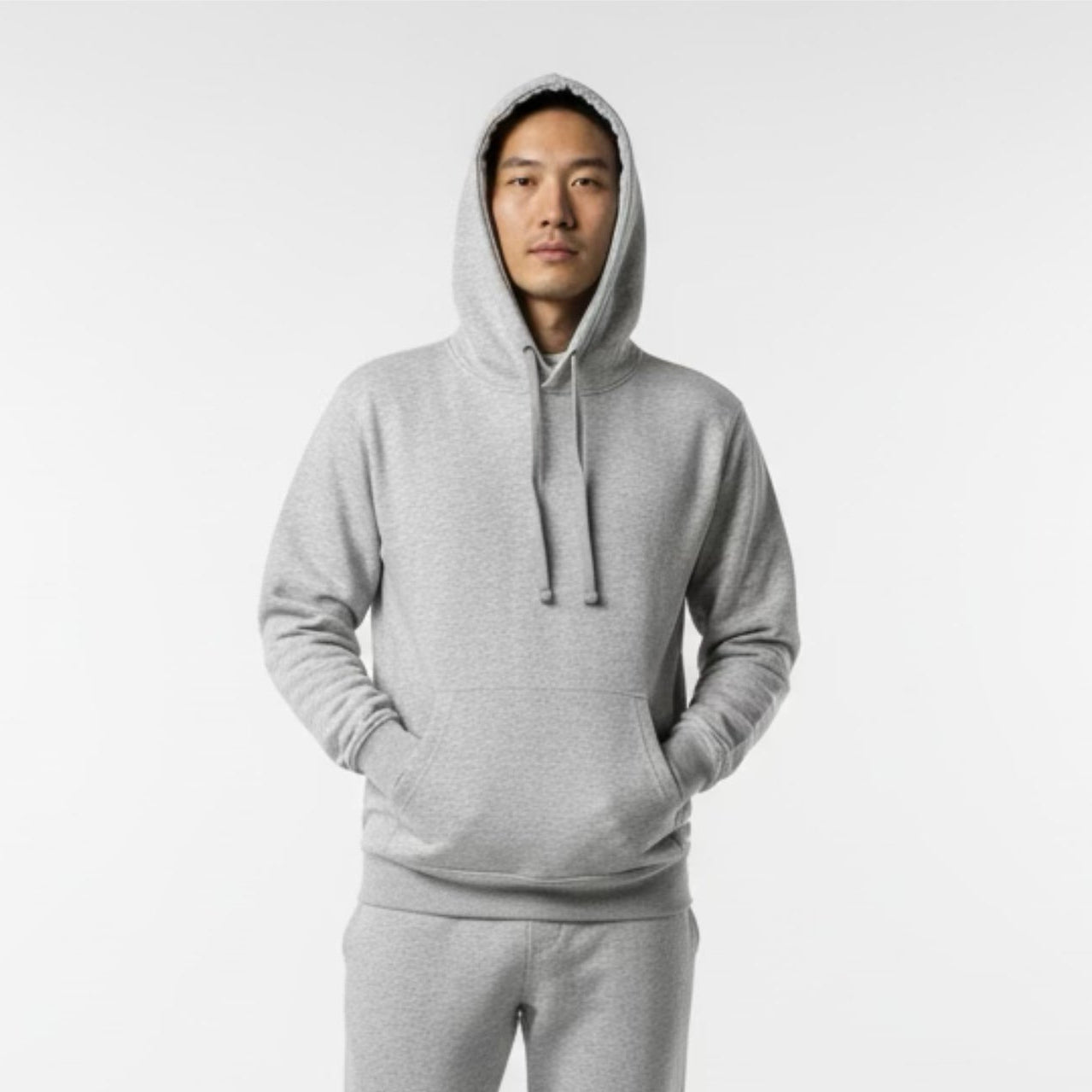 Plain Loose Fit Hoodie - Light Grey