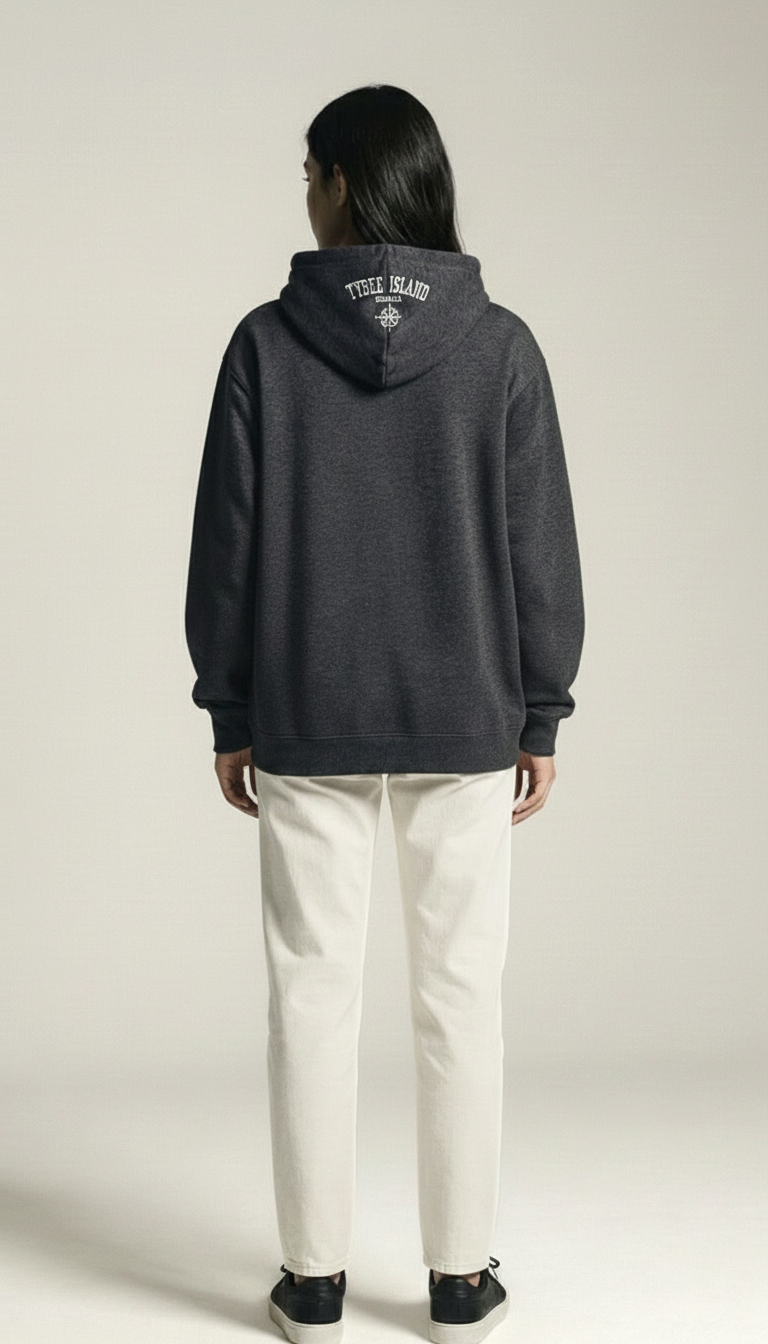 Loose Fit Hoodie - Dark grey Embellished -