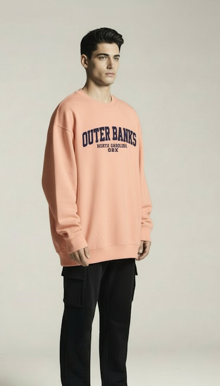 Classic Loose Fit Sweatshirt - Peach
