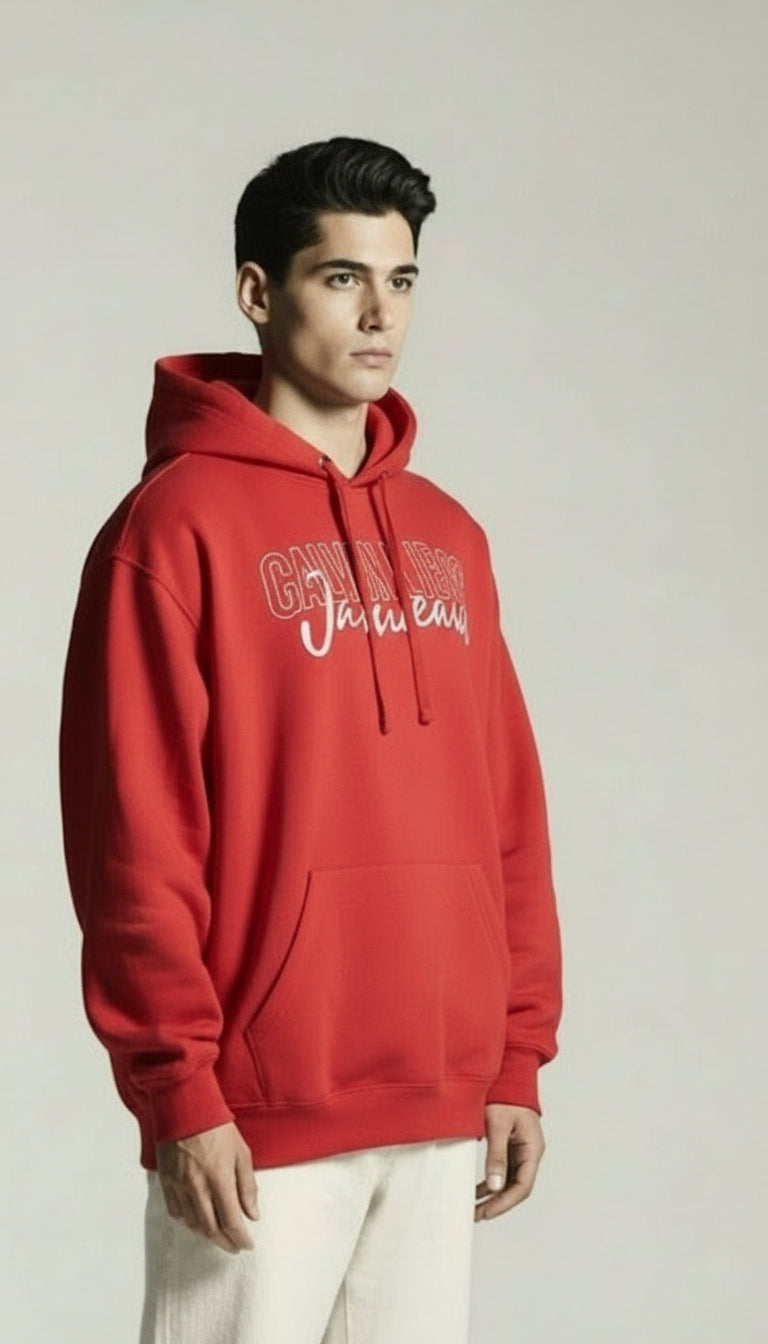 Classic Loose Fit Hoodie - Red