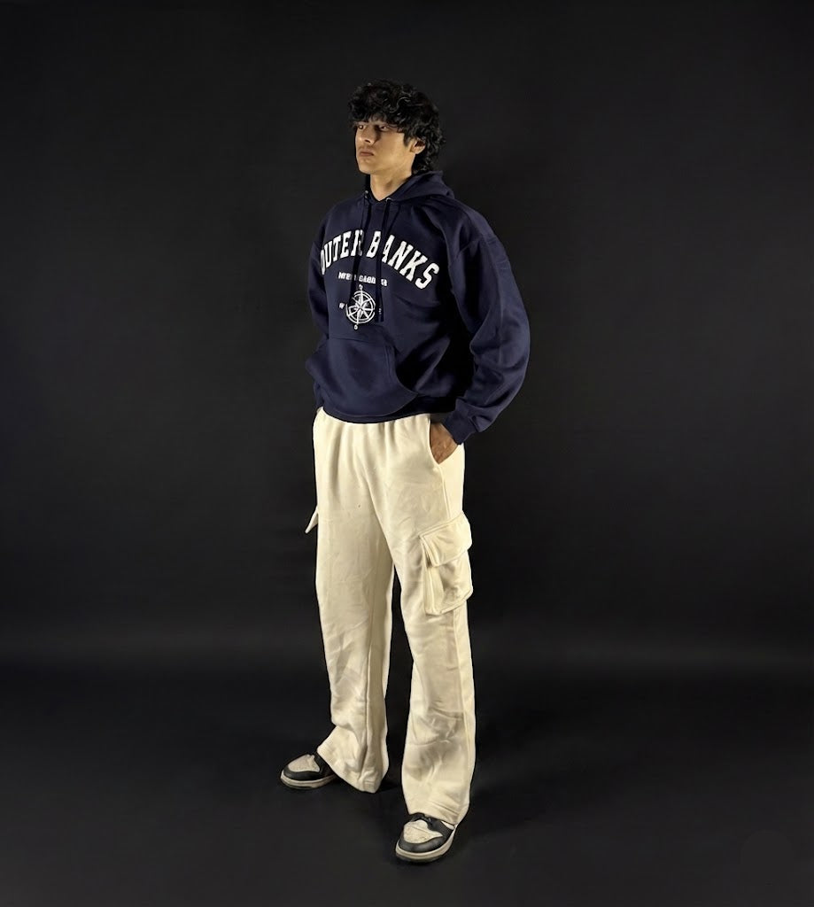 Classic Loose Fit Hoodie -Navy Blue