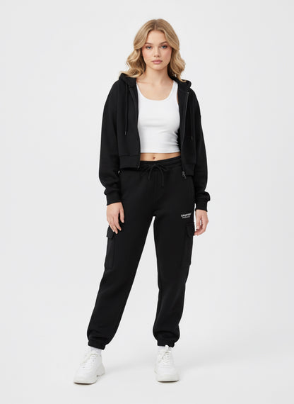 Classic Loose Fit Cargo Pants - Black
