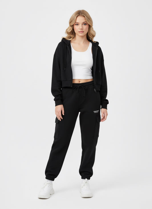 Classic Loose Fit Cargo Pants - Black