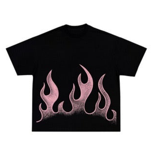 Burning Skull  - Oversized Fit T Shirt - Black