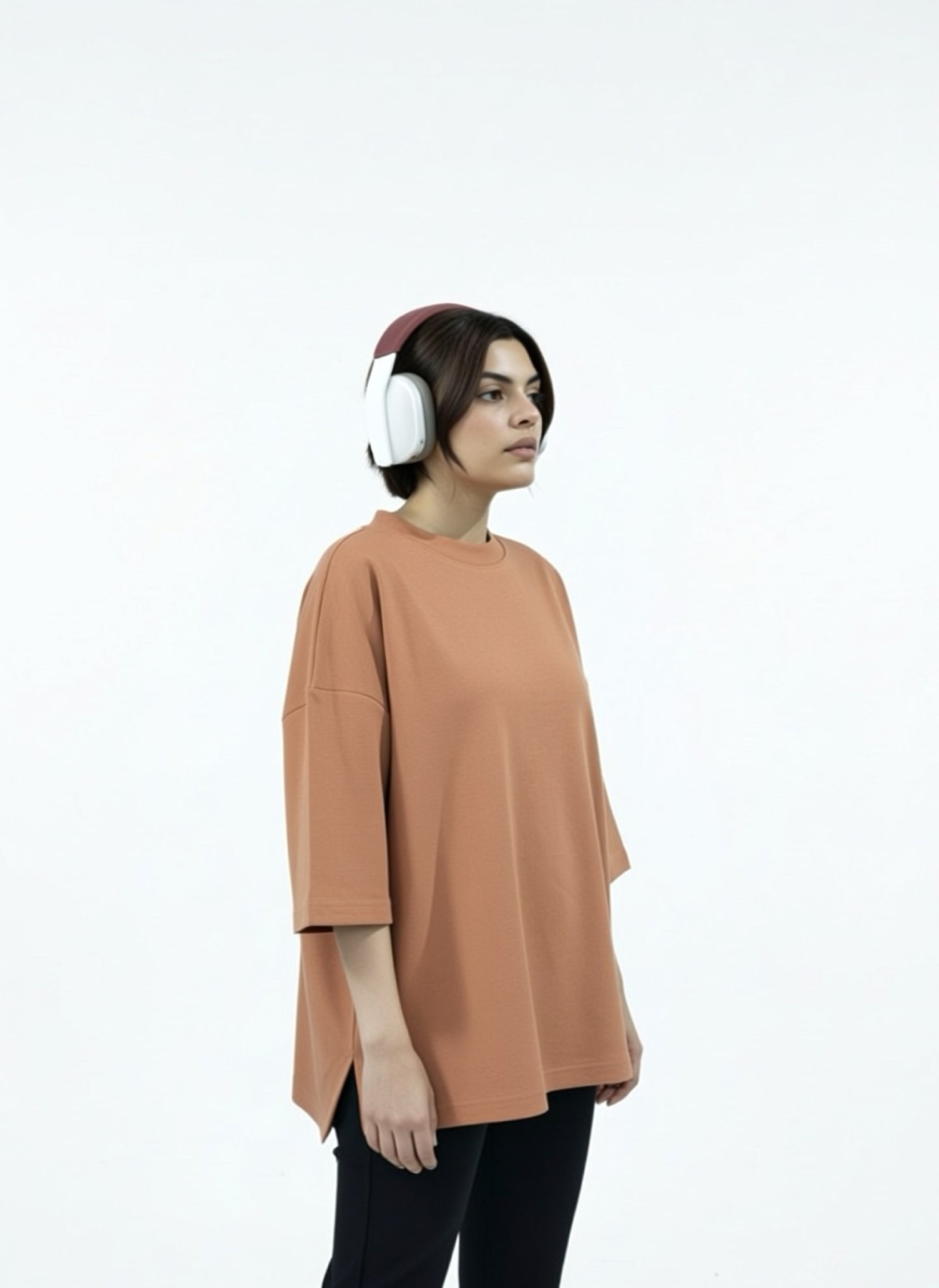 Maria B. Camel Brown Oversized Knitted Shirt