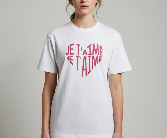Je t'aime - Loose Fit T Shirt- White