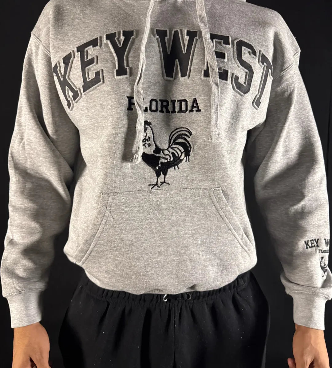 Loose Fit Hoodie - Grey Embellished -