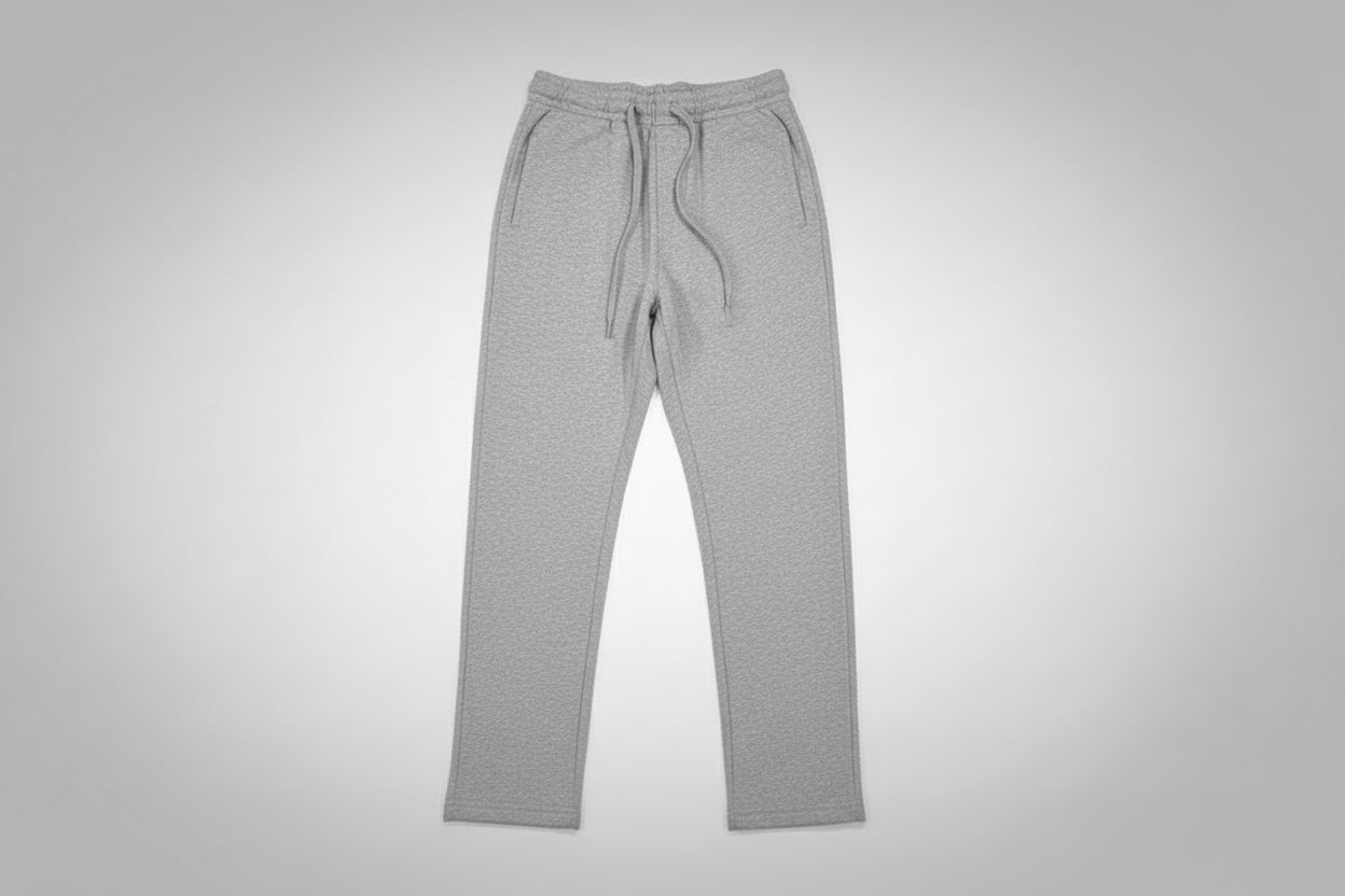 Gray sweatpants on a light gray background