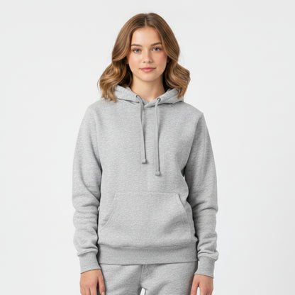 Plain Loose Fit Hoodie - Light Grey