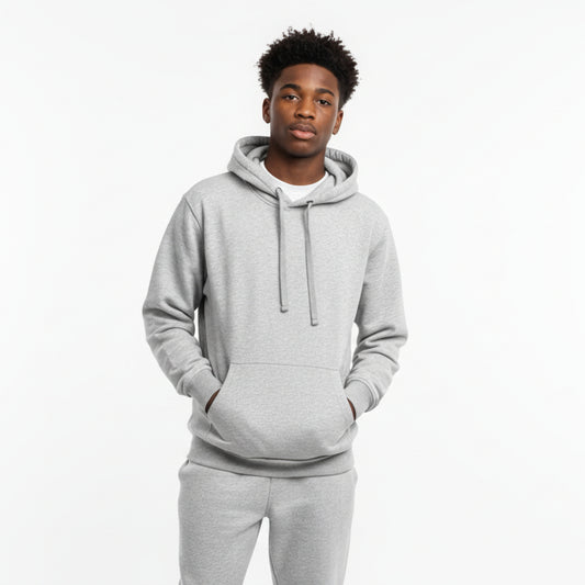 Plain Loose Fit Hoodie - Light Grey