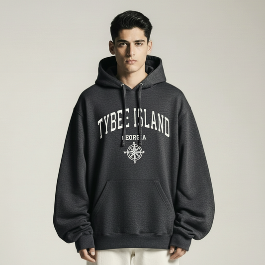 Loose Fit Hoodie - Dark grey Embellished -