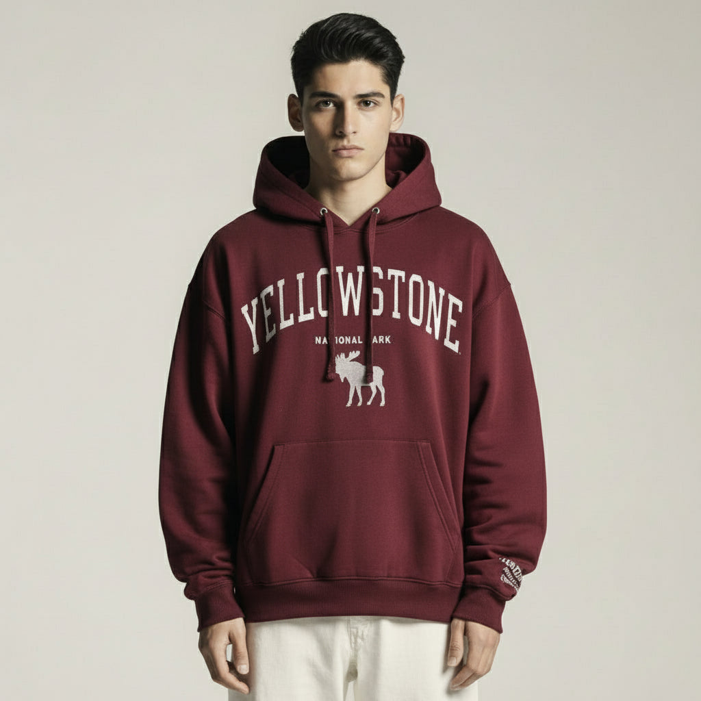 Classic Loose Fit Hoodie - Maroon