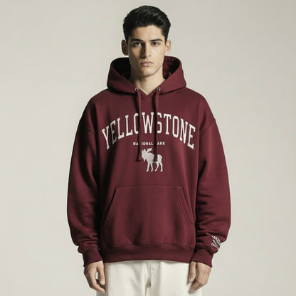 Classic Loose Fit Hoodie - Maroon