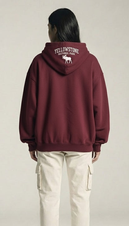 Classic Loose Fit Hoodie - Maroon