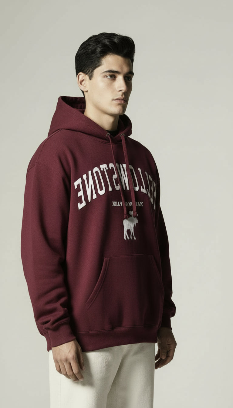 Classic Loose Fit Hoodie - Maroon