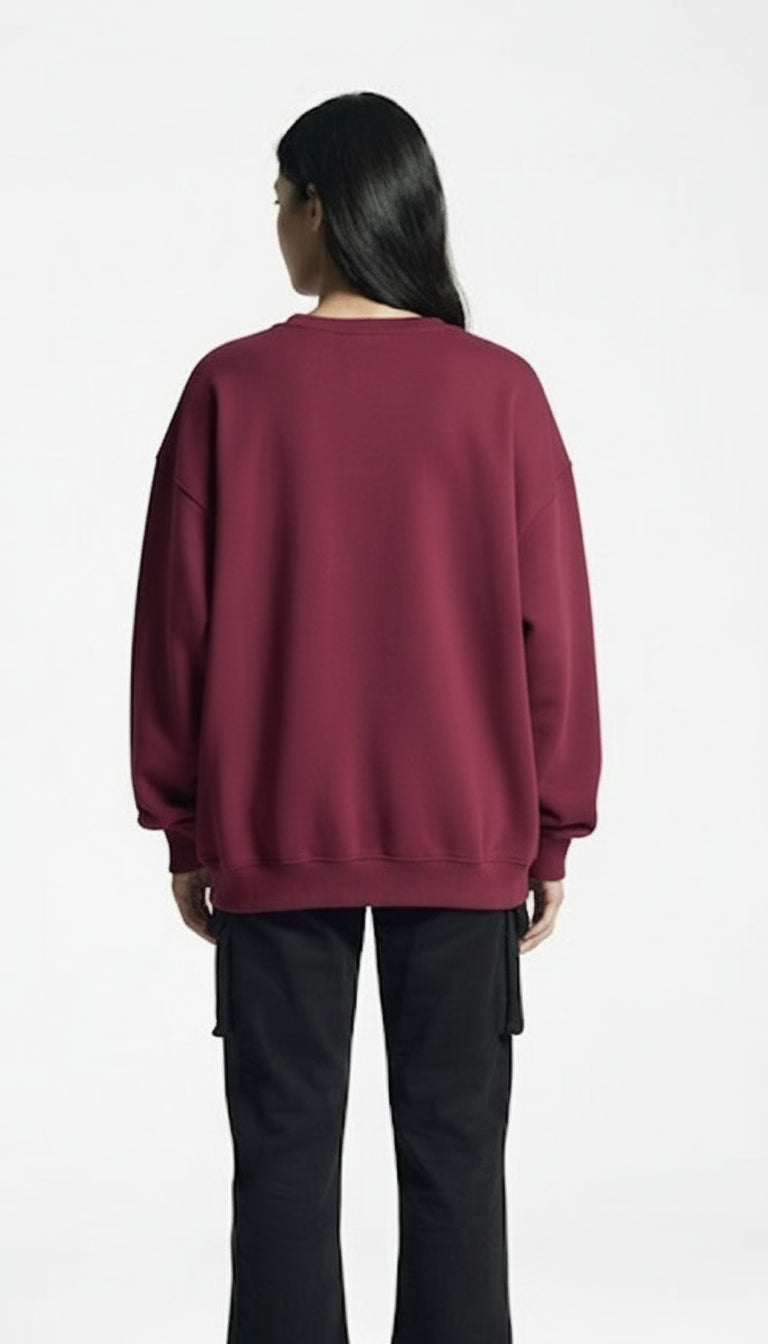 Classic Loose Fit Sweatshirt - Maroon