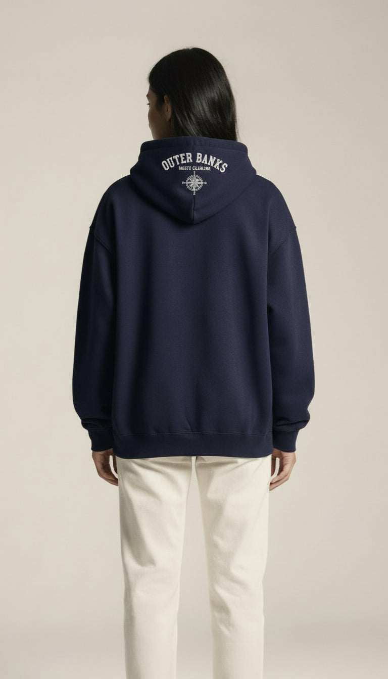 Classic Loose Fit Hoodie -Navy Blue