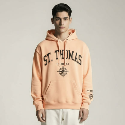 Classic Loose Fit Hoodie - Peach
