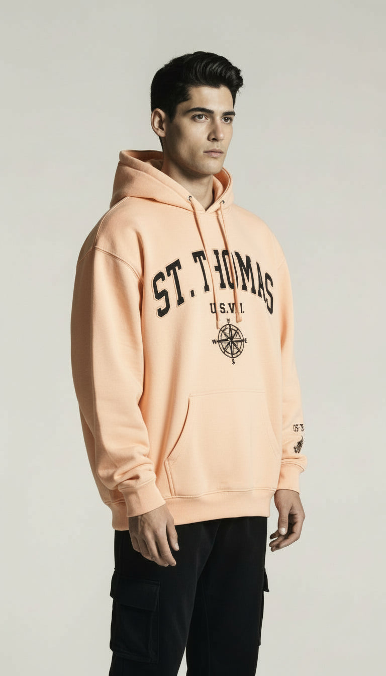 Classic Loose Fit Hoodie - Peach