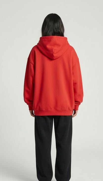 Classic Loose Fit Hoodie - Red