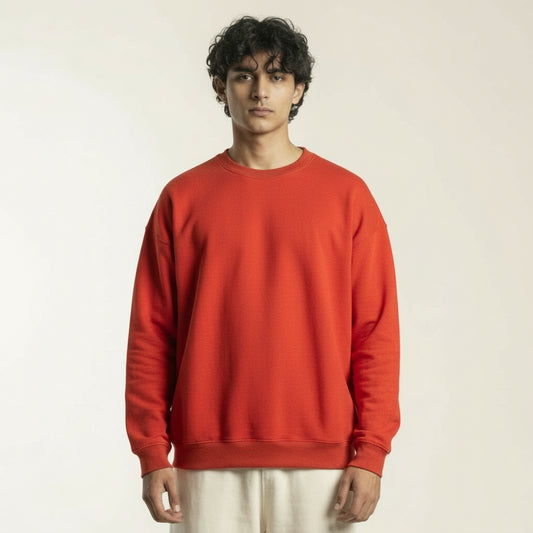 Classic Loose Fit Sweatshirt - Red