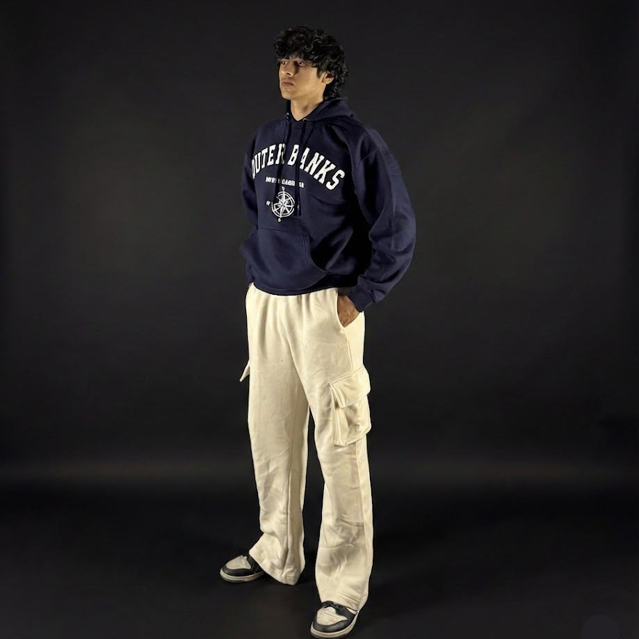 Classic Loose Fit Hoodie -Navy Blue