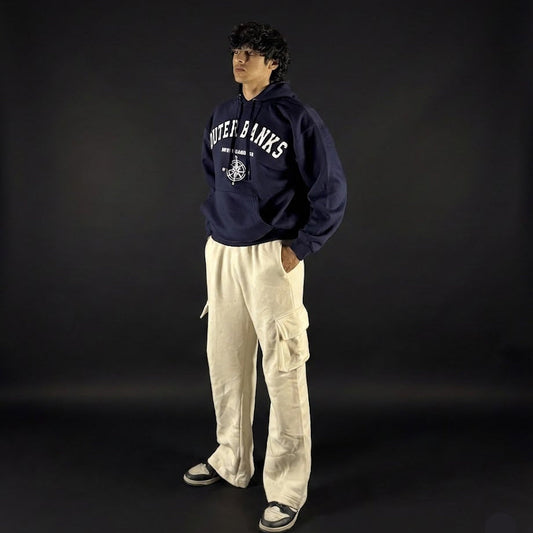 Classic Loose Fit Hoodie -Navy Blue